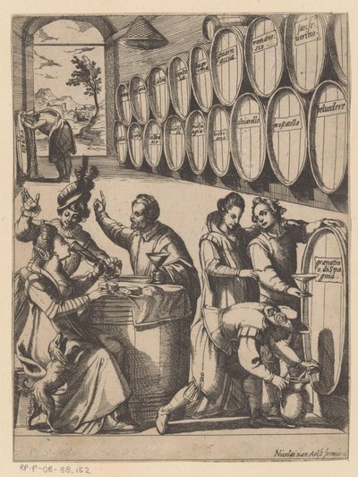 ワインセラーでの飲み会 作： Antonio Tempesta