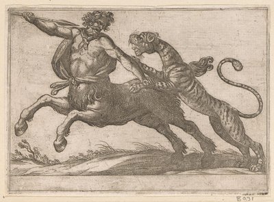 ケンタウロスと戦う虎 戦う動物（シリーズタイトル） 作： Antonio Tempesta