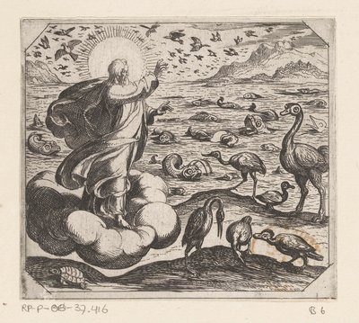 神は鳥と魚を創造する The Creation（シリーズタイトル） 作： Antonio Tempesta