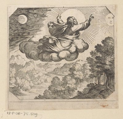 神は太陽と月と星を創造する 生き物 作： Antonio Tempesta