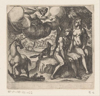 神はアダムとイブの不従順を非難する The Creation（シリーズタイトル） 作： Antonio Tempesta