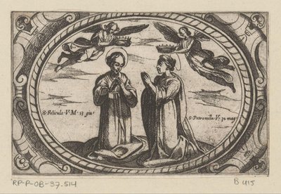 H. Petronilla の H. Felicula ロマンセ・マルテラレッセン（シリーズタイトル） Imagini di many virgini Rome nel martyrio (シリーズタイトル) 作： Antonio Tempesta
