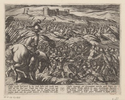 Julius Civilis は、堤防の助けを借りて土地を氾濫させます ローマ人に対するバタヴィア戦争 (シリーズタイトル) Batavorum cum Romanis Bellum (シリーズタイトル) 作： Antonio Tempesta