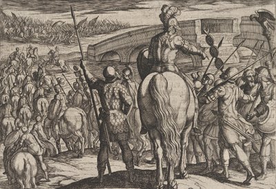 プレート 24: 引き返された新ローマ軍の先遣隊、『ローマ戦争』より、1611 年。 作： Antonio Tempesta
