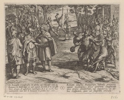 ローマ人はオランダの長老たちから若いオランダ人男性を買います ローマ人に対するバタヴィア戦争 (シリーズタイトル) Batavorum cum Romanis Bellum (シリーズタイトル) 作： Antonio Tempesta
