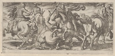 戦闘中の6人の騎兵、バトルシーンIから1590-1630。 作： Antonio Tempesta