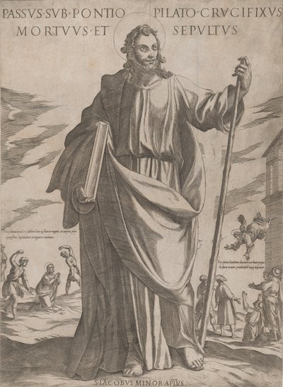 セント ジェームス マイナー、「キリスト、マリア、使徒」より。 1590年頃 1610年。 作： Antonio Tempesta