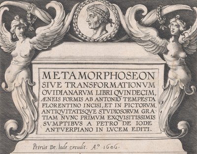 Ovid の「Metamorphoses」のタイトルページ、1606 年。 作： Antonio Tempesta