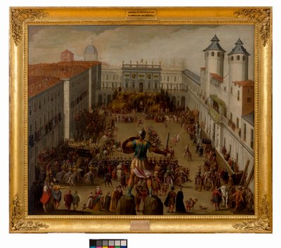 トリノのカステッロ広場でのトーナメント、1620 作： Antonio Tempesta