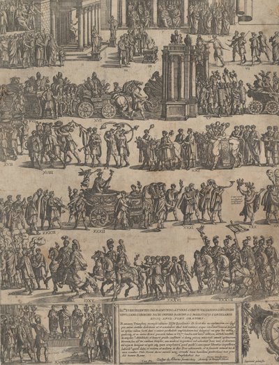 ローマ皇帝の左側の凱旋、1603 年。 作： Antonio Tempesta