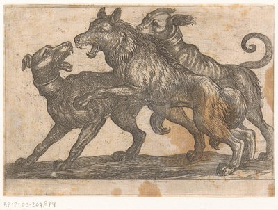 オオカミと戦う 2 匹の犬 戦う動物（シリーズタイトル） 作： Antonio Tempesta