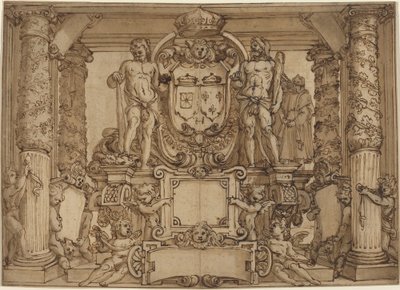 ガリアのヘラクレス、ヘンリー 4 世を称える建築壁のデザイン 作： Antonio Tempesta or Agostino Ciampelli