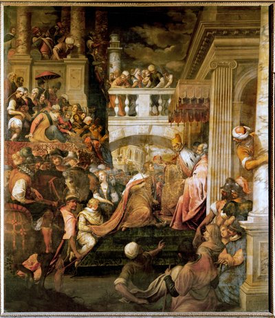 ビザンチウム皇帝ボードワン1世の戴冠式（油彩・カンヴァス） 作： Antonio Vassilacchi