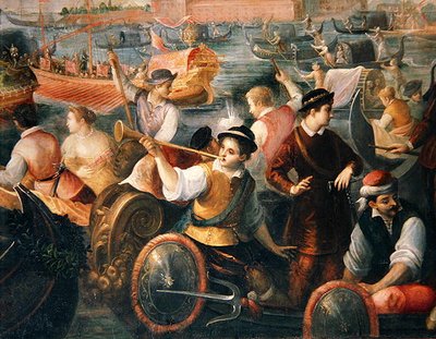 1489年のヴェネツィアでのカタリーノコルナーロの皮剥ぎ（307885の詳細） 作： Antonio Vassilacchi