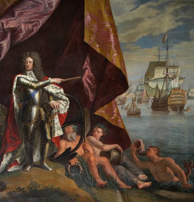 英国の提督としてのデンマークの王子、ジョージ、女王の応接室の詳細 作： Antonio Verrio