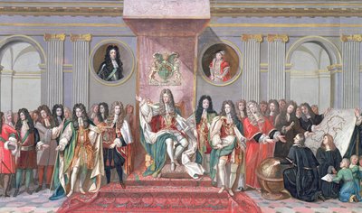 ジェームズ2世（1633-1701）キリスト病院の数学者の奨学金を紙で受け取る）（詳細は234983） 作： Antonio Verrio