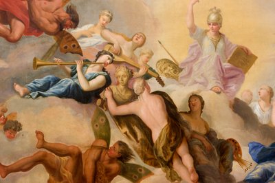 芸術と科学に囲まれたミネルバ、バンケティング ハウスの詳細 作： Antonio Verrio