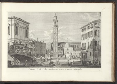 Gezicht op Campo dei Santi Apostoli te Venetië 寺院のある聖 S. 使徒のエリア (オブジェクトのタイトル) Gezichten op bugemenen en pleinen in Venetië (シリーズタイトル) アントニウス カナルの 38 枚のパネルからのベニスの街のより有名な景色は、 作： Antonio Visentini