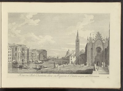 Gezicht op het Canal Grande en de Chiesa di Santa Maria della Carità te Venetië こちら側は慈愛の家から、反対側は S. Vitalis の地域から Telonium まで (オブジェクトのタイトル) アントニウス運河の 38 枚のパネルから見た、ベニスの街の最も有名な景色 作： Antonio Visentini