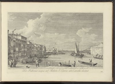 Gezicht op het Canal Grande en de kerk de Santa Chiara te Venetië 洗濯物から運河が終わるセントクレアの家まで (オブジェクトのタイトル) アントニオ・ヴィッセンティーニによって真鍮で印刷されたアントニウス運河の第 38 パネルからのヴェネツィアの街の最も有名な景色 作： Antonio Visentini