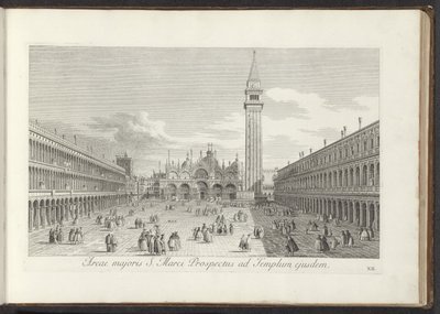 Gezicht op het San Marcoplein en de San Marco te Venetië 同じ寺院への聖マルコ プロスペクトスの広域 (オブジェクトのタイトル) Gezichten op bugemenen en pleinen in Venetië (シリーズタイトル) アントニウス運河のプレート X から見た、ベニスの街の有名な景色 作： Antonio Visentini