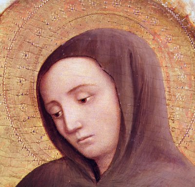 聖ジェロームの祭壇画からの聖人の頭、1441（パネル上のテンペラ）（詳細） 作： Antonio Vivarini