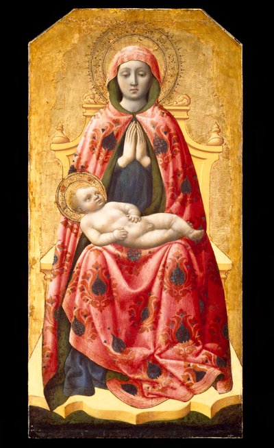マドンナと子供、1440年代（パネル上のテンペラ） 作： Antonio Vivarini