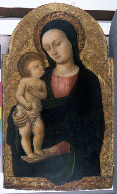 マドンナと子供、145060年頃（木のテンペラ） 作： Antonio Vivarini