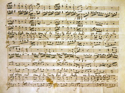 La scuola de gelosiのスコアからの原稿ページのc18後期コピー 作： Antonio after Salieri