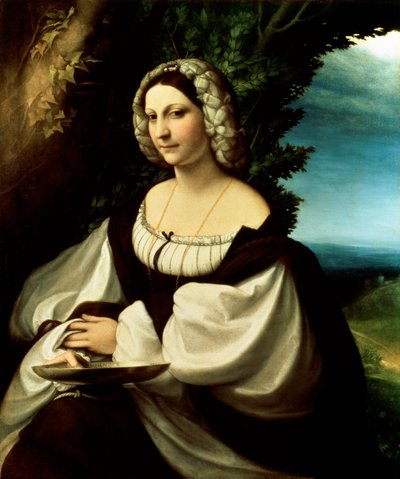 女性の肖像、c1518。 作： Antonio da Correggio
