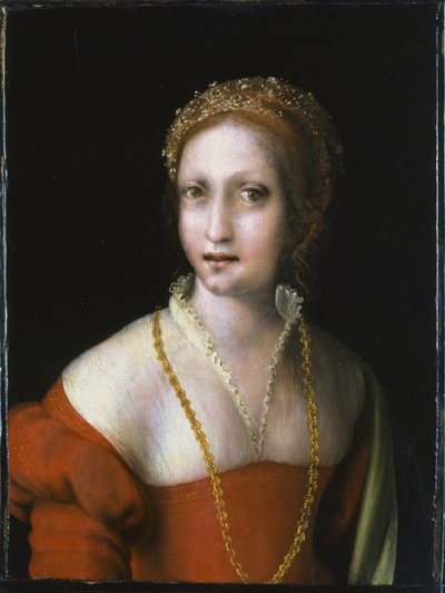 イタリア語：若い女性の肖像 若い少女の肖像 作： アントニオ・ダ・コレッジョ