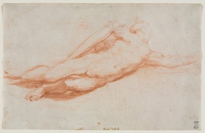 倒れた兵士の研究、おそらくサウルの改心...、c。 1525。 作： Antonio da Correggio