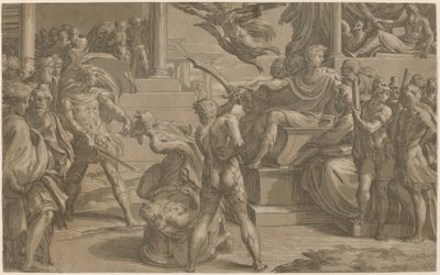 聖ペテロとパウロの殉教[直訳]、c。 1530年。 作： Antonio da Trento