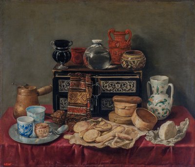黒檀の胸のある静物 作： Antonio de Pereda