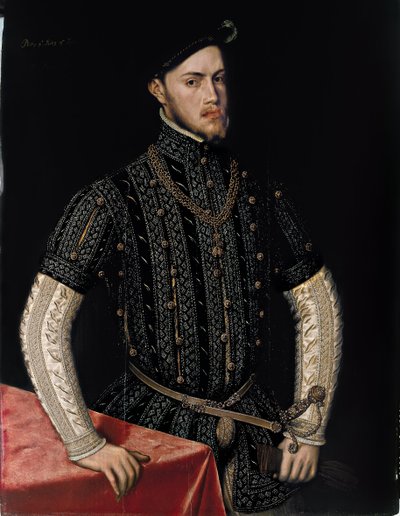 フィリップ2世の肖像1527-1598、スペイン国王とポルトガル、c。 1550 作： Antonis Mor