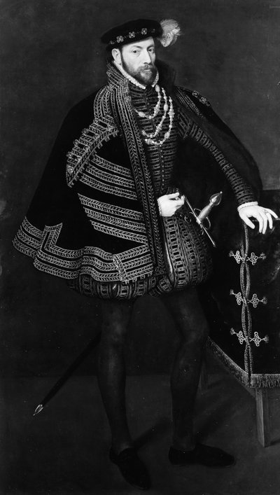 男の肖像、おそらくオッタビオファルネーゼ1524-1586、パルマとピアチェンツァの公爵、1563年。 作： Antonis Mor