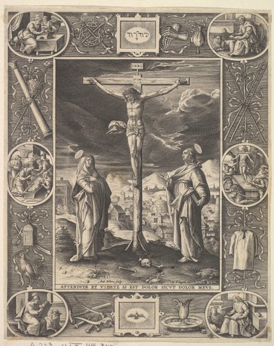 十字架上のキリスト、1586年以前。 作： Antonius Wierix