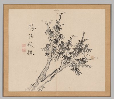 池野大河、第1巻3葉、18世紀後の風景学のダブルアルバム。 作： Aoki Shukuya