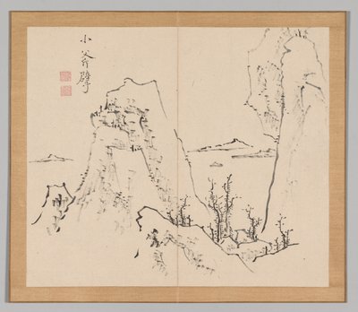 池野大河、第1巻の葉8、18世紀後の景観研究のダブルアルバム。 作： Aoki Shukuya
