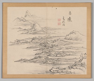 池野大河、第2巻の葉5、18世紀後の風景研究のダブルアルバム。 作： Aoki Shukuya