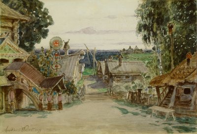 ベレンディエフカ。 N.リムスキーコルサコフ作「雪の乙女」の舞台デザイン、1895年 作： Apollinari Mikhailovich Vasnetsov