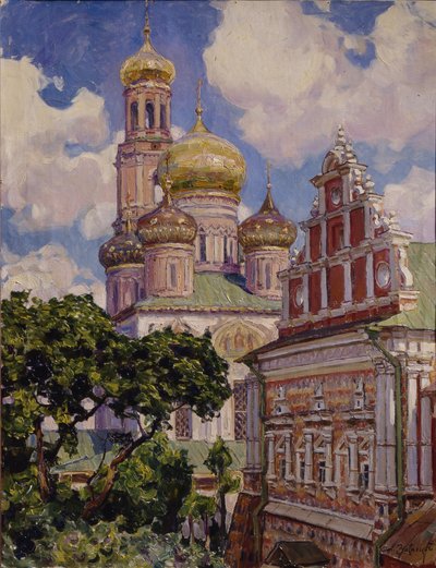 雲と黄金のドーム。シモノフ修道院、1927 作： Apollinari Mikhailovich Vasnetsov