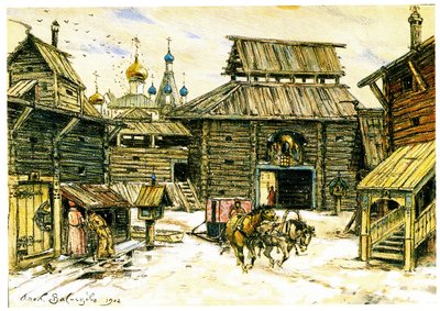 旧モスクワ。木製の都市、1902 作： Apollinari Mikhailovich Vasnetsov