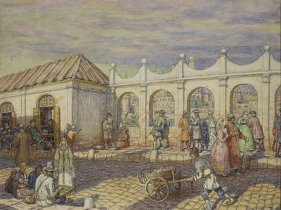 ピーター1世の時代の石橋、1901 作： Apollinari Mikhailovich Vasnetsov