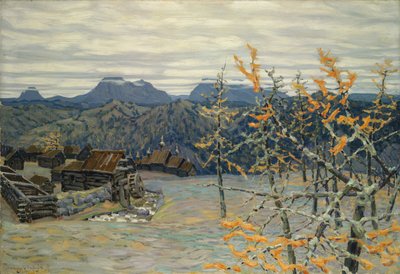 ウラル山脈の村 作： Apollinari Mikhailovich Vasnetsov