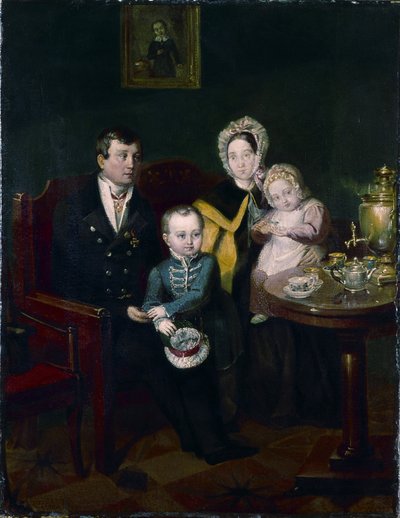 家族の肖像画、1837 作： Apollon Nikolayevich Mokritsky