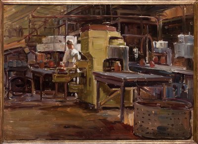 ジャム工場（合板に油彩） 作： Arcangelo Salvarani