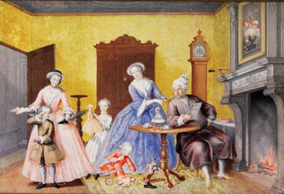 オーストリアの皇后マリアテレジアの王室でのクリスマス（1717-80）、夫のフランシスI（1708-65）と子供たち、マリアクリスティン、フェルディナンドI（後のモデナ公爵）（1754-1806）、3月 作： Archduchess of Austria Maria Christine