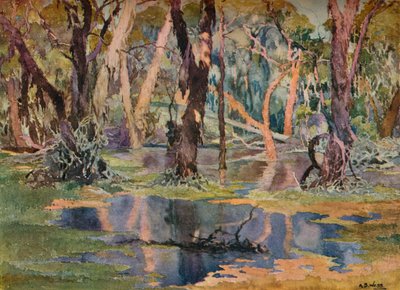 「キンダニングプール」、c1927 作： Archibald Bertram Webb