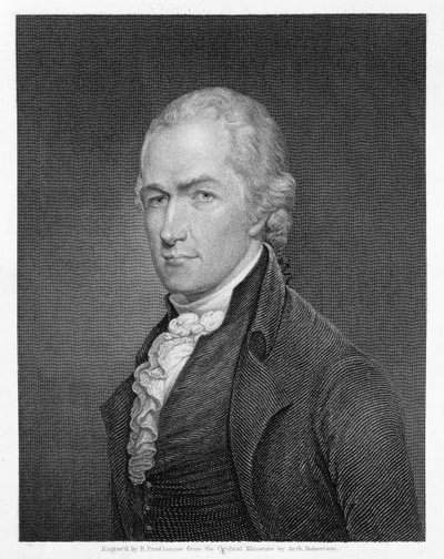ジョンフランシスユージーンプルードオム（1800-92）によって刻まれたアレクサンダーハミルトン（1757-1804） 作： Archibald Robertson